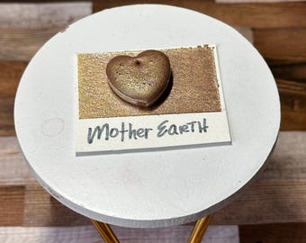 Mother Earth   - Earth Tones Gold Metallic Watercolor Paint Pan - Brown Glitter Wtercolor - Handmade Watercolor