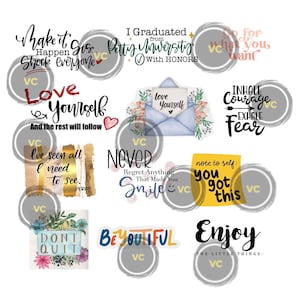 Pegatinas para planificador con citas inspiradoras - Pegatinas para planificador hechas a mano - Pegatinas para planificador con mensajes positivos y felices