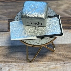 Shysty - Silver Chrome HandmadeWatercolor Paint - Watercolor Pans - Glitter Metallic Watercolor - Calligraphy