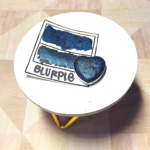 Blurple - Handmade Blue Watercolor - Metallic Blue Watercolor Paint - Dark Blue Handmade glitter Watercolor - Mica Watercolor