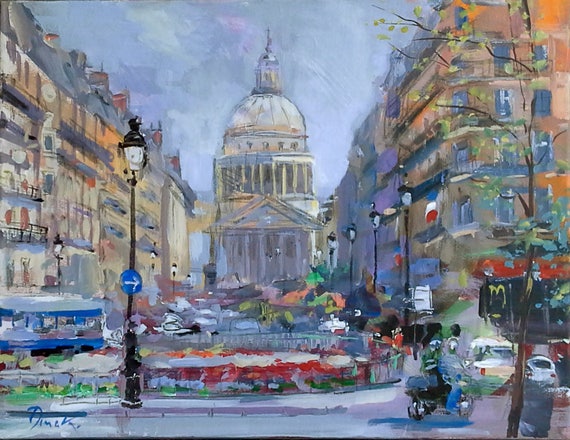 Paris Street Scene Original Oil Painting On 16x Canvas By Etsy Paris Street Scene Original Oil Painting On 16x Canvas By Etsy
