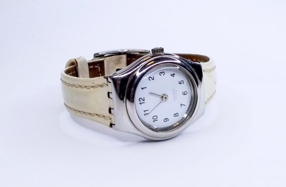 Vintage Swiss Made Swatch Irony AG 1995 Cream Col… - image 2