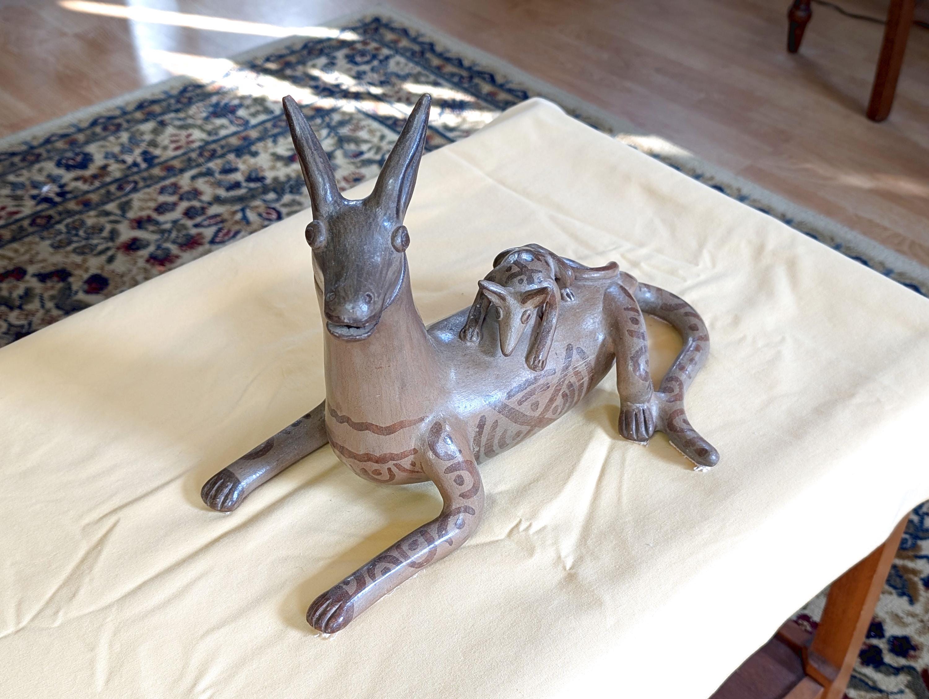 Vintage 1960's Heron Martinez Mendoza Pottery Sculpture: Mexican