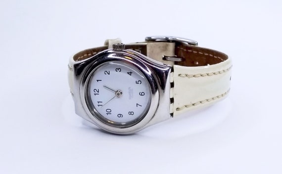 Vintage Swiss Made Swatch Irony AG 1995 Cream Col… - image 5