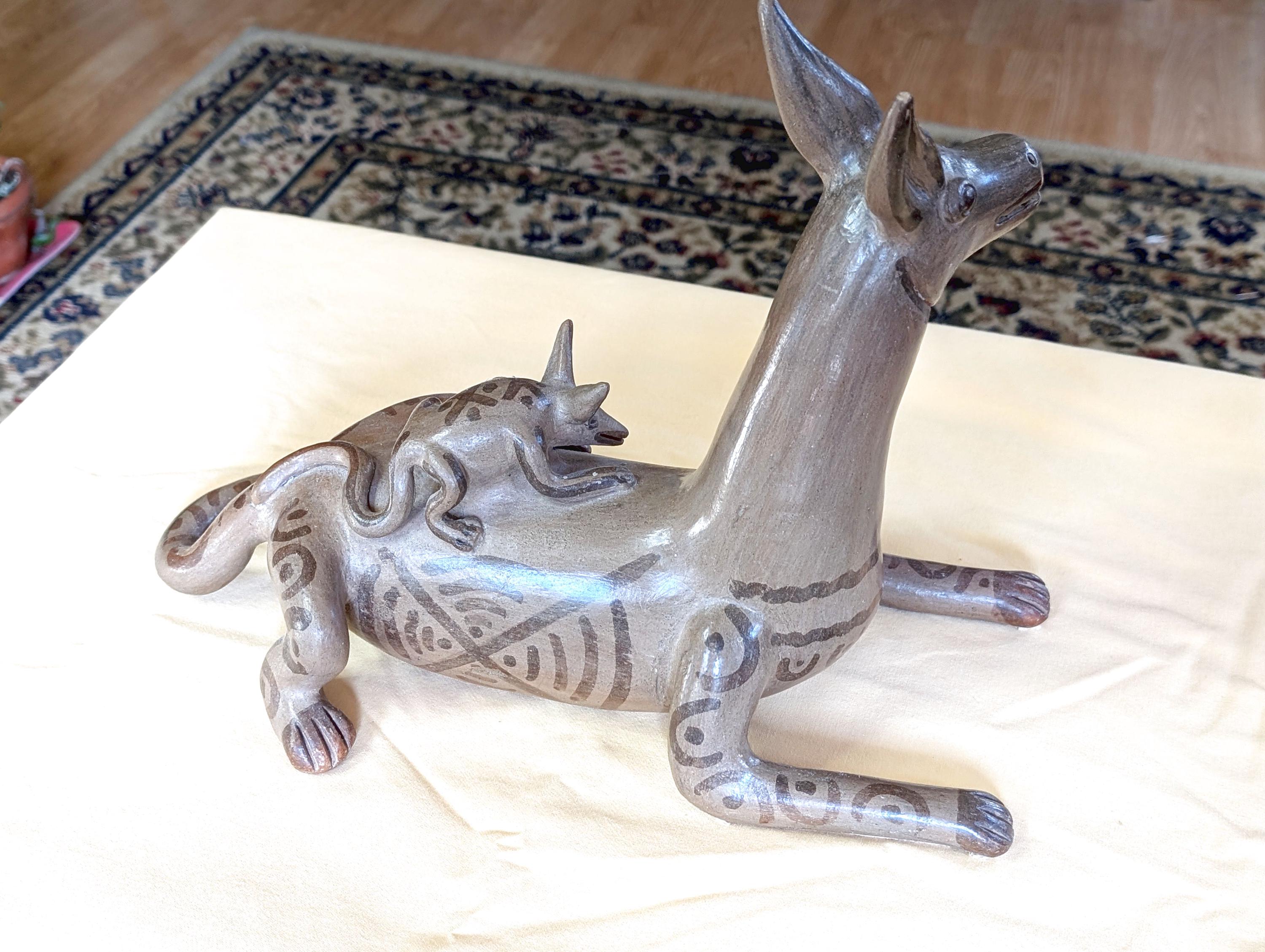 Vintage 1960's Heron Martinez Mendoza Pottery Sculpture: Mexican