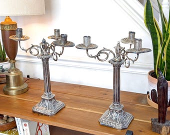 Rare Louis XVI Silver Candelabras: Johann Philipp Heckenauer & Johann Christian Neuss, Augsburg, 1783
