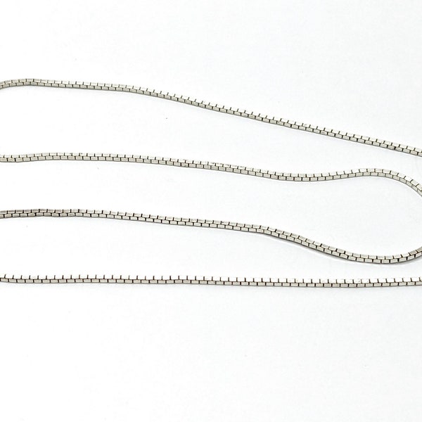 Vintage Designer Italy Paolo Romeo Sterling Silver Box Chain Necklace - 24", Gift for Her, Gift Necklace, Women's Jewelry