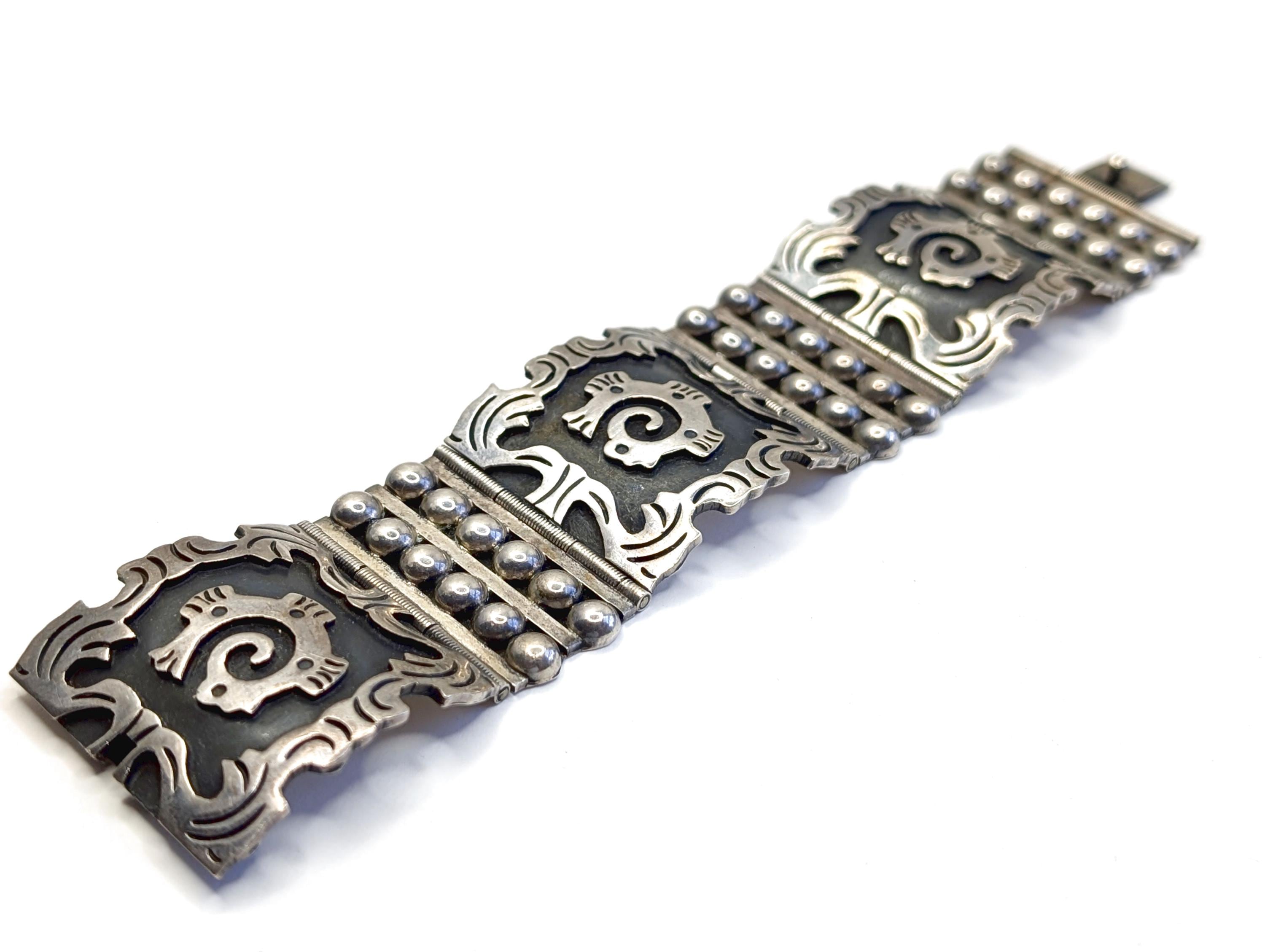 Mexican silver bracelet - Etsy 日本