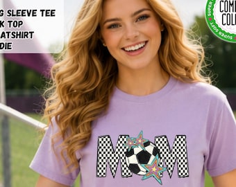 Camiseta para mamás futbolistas, regalo para mamás de equipos de fútbol, camiseta Comfort Colors, sudadera para el día del partido, sudadera con capucha de fútbol, ropa deportiva para mamás.