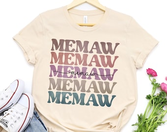 Maglietta Memaw retrò, maglietta Memaw personalizzata, regalo per Memaw, regalo per lei, regalo per la festa della mamma, maglietta Memaw Life, maglietta Memaw benedetta, regalo di Natale