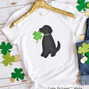 Black Lab St Patrick&#39;s Day Shirt, Dog Mom Shirt, Girls St Patricks Day T Shirts for Women, Cute St Patricks Tee, Family Matching Shirt