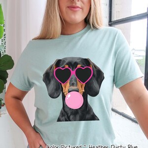 Preppy sweatshirt met bellenblaas teckel, trui teckel moeder, cadeau teckel minnaar, shirt Wiener hond moeder, hoodie Doxie Mama, grappige teckel afbeelding 3