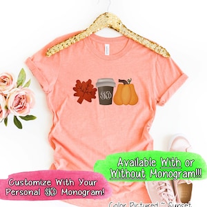 Fall Latte Pumpkin Shirt, Custom Shirt for Her, Cute Fall Shirts, Thanksgiving Shirt, Coffee Lover Shirt, Womens Fall Shirts