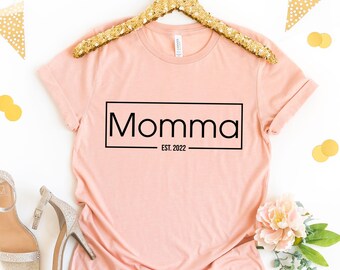 Momma Est Shirt, Custom Momma Shirt, Momma Cute T Shirt,Gift For Mom, Mothers Day Gift For Her, Cute Mom Gift,    Christmas Gift