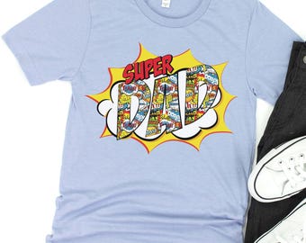 Camiseta de Super Papá, Camiseta de Super Papá de Cómic, Camiseta de Papá Héroe, Camiseta del Día del Padre, Camiseta Divertida para Papá, Regalo del Día del Padre, Regalo de Cumpleaños para Él