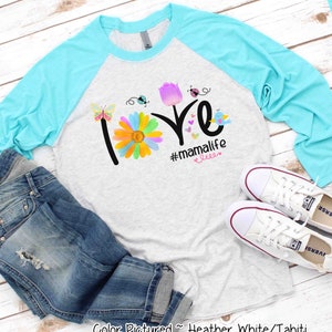 Daisy Love Life Mama Shirt, Custom Mama Shirt, Mama Cute T Shirt, Gift For Mama, Mothers Day Gift For Her, Cute Mom Gift,    Raglan Tee