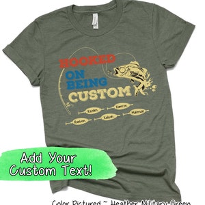 Fishing Custom Text Shirt, Personalized Custom Text Shirt with Kids Names, Father&#39;s Day Gift, Fathers Day Shirt, Birthday Gift For Him