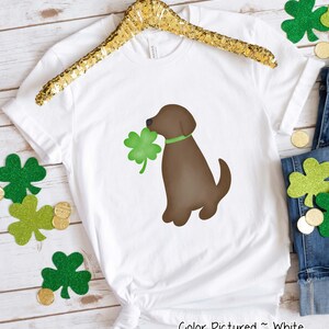 Brown Lab Girl St Patrick&#39;s Day Shirt, Dog Mom Shirt, Girls St Patricks Day T Shirts for Women, Cute St Patricks Tee, Dog Lover Shirt