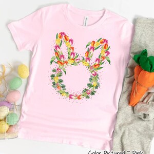Tulip Bunny Head Easter Shirt, Happy Easter Shirt, Girls Cute Easter Shirt For Woman, Easter Sunday Shirt, Easter Family Matching Shirt