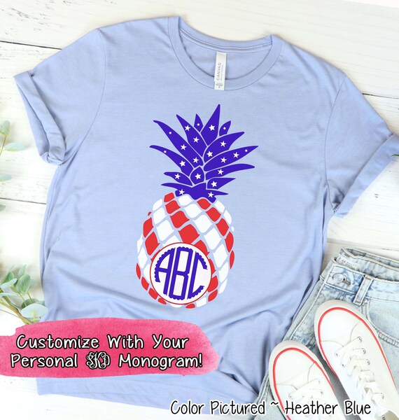 Pineapple Monogram Shirt Personalized 