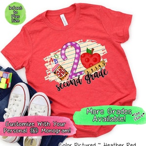 Personalized Back To School Shirt, Monogram Shirt, 2nd Grade Shirt, Second Grade Shirt,First Day of School Shirt,Custom Back to School Shirt