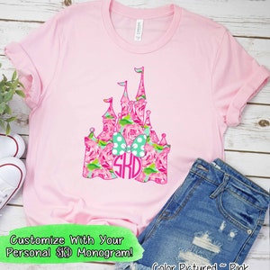 Monogrammed Lilly Castle, Minnie Bow, Magic Kingdom, Personalized Disney Vaction Shirt, Disney Family Matching Shirt, Disney Trip T Shirt