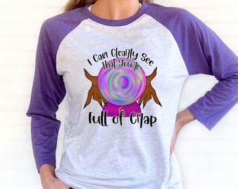 Camiseta de Halloween llena de mierda - Camiseta raglán linda y divertida