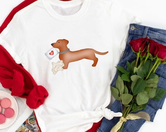 Valentine's Day Shirt: Dachshund Dog Mom Tee Sweatshirt or Hoodie