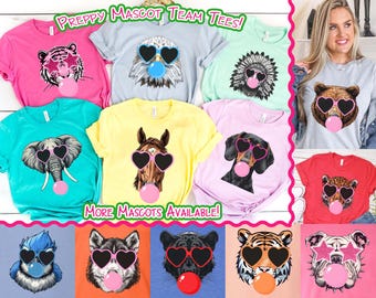 Preppy Bubble Blowing Favorite Mascot Team Tshirt,Cute Mascot Shirt,School Team Tee,Favorite Team Shirt,School logo shirt,Sweatshirt Upgrade