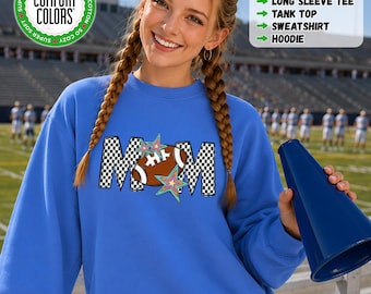 Camiseta de mamá de fútbol, camiseta de fútbol Comfort Colors, sudadera de mamá de fútbol, camiseta para el día del partido, sudadera con capucha de mamá del equipo, regalo para aficionados al fútbol