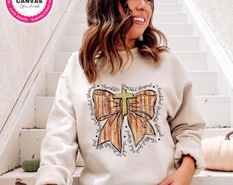 Coquette Faith Fall Sweatshirt, Christian Fall Shirt, Cozy Sweatshirt, Jesus Tee, Fall Gift, Fall Season Sweater, Fall Shirt, Faith Hoodie