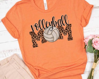 Chemise maman volley-ball léopard, jolie chemise maman volley-ball, chemise de jour de match de volley-ball, chemise de maman volley-ball, t-shirt saison de volley-ball maman