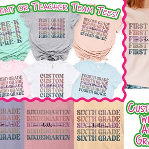 Retro Hello School Shirt, Grade Teacher Shirt for First Day Of School, Kindergarten Tshirt, Preschool T-Shirt,Teacher Team Shirt,First Grade