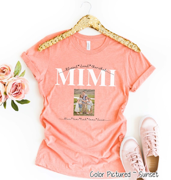 Blessed Mimi Shirt With Floral, Heart Mother's Day Gift T-Shirt Blessed Mimi Shirt With Floral, Heart Mother's Day Gift T-Shirt