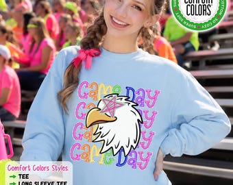 Eagle Game Day Shirt, Eagle School Spirit Shirt, Comfort Colors Tee, Sweatshirt, Hoodie, Football, Cheer, Band Spirit Wear