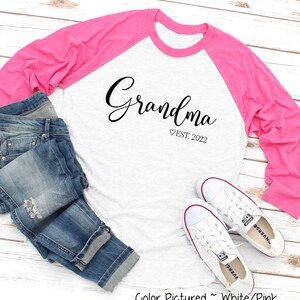 Grandma Est Shirt, Custom Grandma Shirt,Grandma Cute T Shirt,Gift For Grandma,Mothers Day Gift For Her,Cute Mom Gift, Raglan Tee