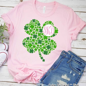 Monogram St Patrick&#39;s Day Shirt,Personalized Shamrock Shirt,Saint Patricks Day Shirt, St Patricks Family Matching Shirt,St Patricks Day Tee