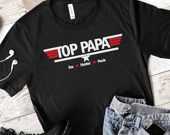 Custom Tshirt, Father Day Top Dad Top Papa, Gift for Dad Papa Men, Personalized Gifts, Graphic Tee, Birthday Gift, Christmas Gift