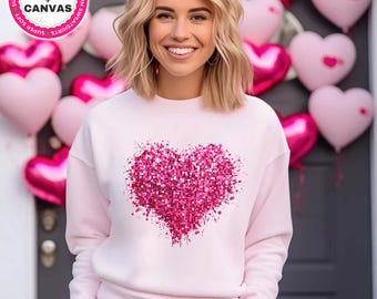 Maglione con cuore in finte paillettes per San Valentino, felpa "Be Mine", maglietta "Conversation Hearts", felpa con cappuccio "XOXO", maglietta per San Valentino, regalo per lei, maglietta "Love"