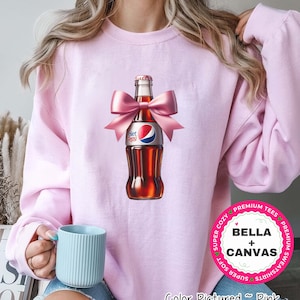 Coquette Diet Pepsi Sweatshirt, Pink Bow Diet Pepsi Shirt, Preppy Pink Bow Tee, Trendy Soda Tee, Fun Diet Pepsi Lover Gift,Diet Pepsi Hoodie