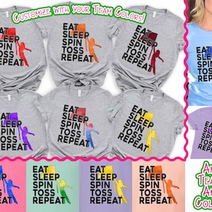 Custom Eat Spin Toss Repeat Color Guard Shirt, Color Guard Mom Shirt, High School Marching Band Shirt, Marching Band Season, Flag Corp Shirt