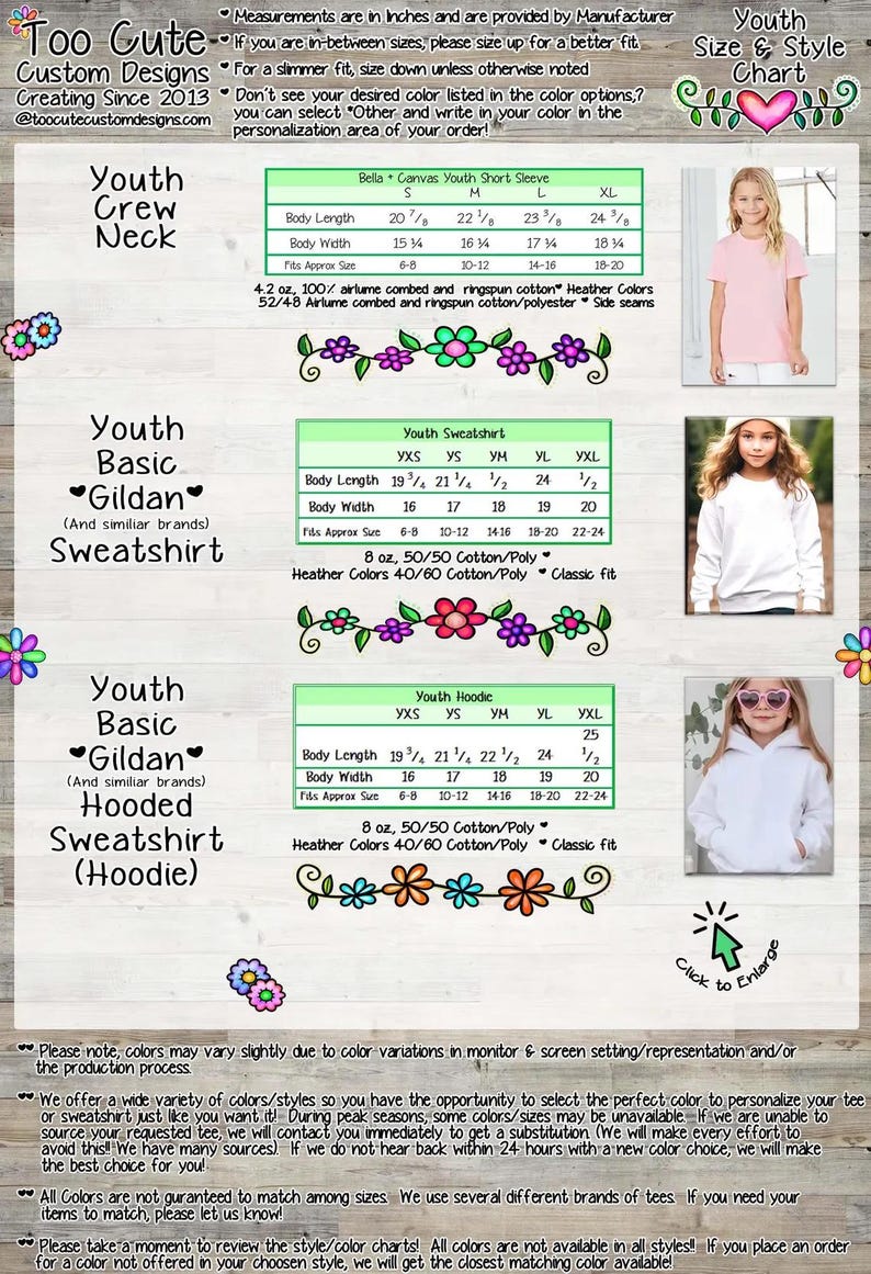 The image is a collage of several images featuring young girls wearing different types of youth clothing, including hoodies and sweatshirts.