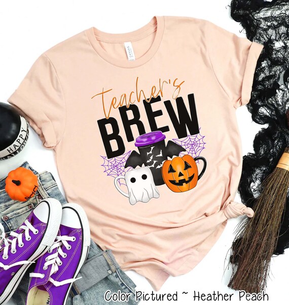 Teachers Brew Halloween Shirt, Cute Halloween Teacher Shirt, Teacher Halloween Tee, Funny Teacher Halloween Shirt, Coffee Lover Shirt
