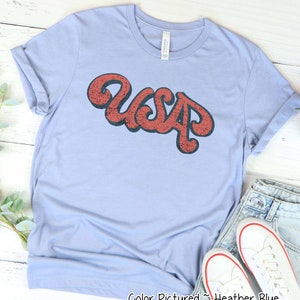 Red Retro USA Shirt, Patriotic 4th of July Shirt, Independence Day Shirt, American Flag Shirt, Red White Blue Shirt, Freedom T Shirt for Her