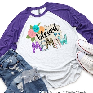 Blessed Memaw Shirt, Custom Monogram Memaw Shirt, Gift for Memaw, Gift for Her, Mothers Day Gift, Memaw Life TShirt, Cute Shirt,Raglan Tee