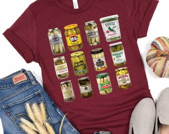 Camiseta vintage con diseño de tarro de pepinillos, camiseta o sudadera divertida para amantes de las conservas.