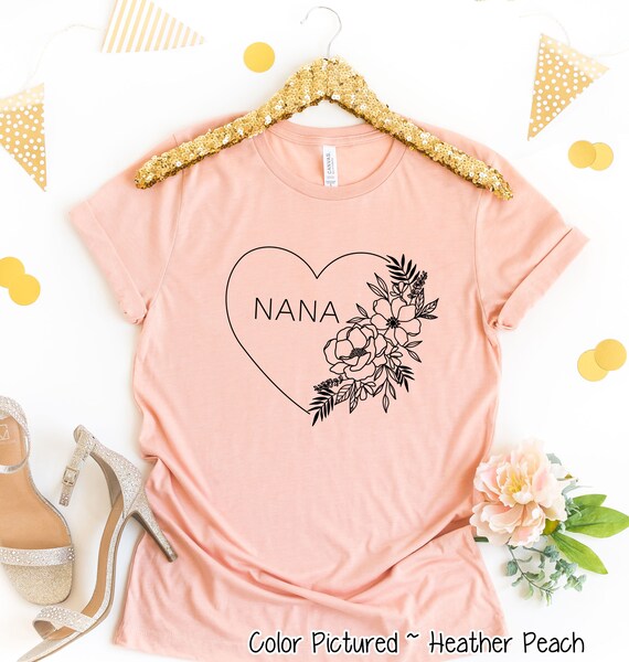 Blessed Nana T Shirt With Floral, Heart Mother's Day Gift T-Shirt Blessed Nana T Shirt With Floral, Heart Mother's Day Gift T-Shirt