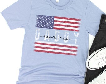 Custom Daddy Patriotic Flag Shirt, Personalized Daddy Shirt with Kids Names, Father's Day Gift for Daddy, Fathers Day Shirt, Gift For Him