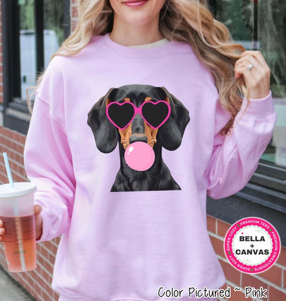 Preppy Bubble Blowing Dachshund Sweatshirt, Dachshund Mom Sweater, Dachshund Lover Gift, Wiener Dog Mom Shirt, Doxie Mama Hoodie, Funny Dach