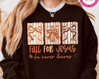 Fall for Jesus Faith Fall Sweatshirt, Christian Fall Shirt, Cozy Sweatshirt, Jesus Tee, Fall Gift, Fall Season, Fall Shirt, Faith Hoodie